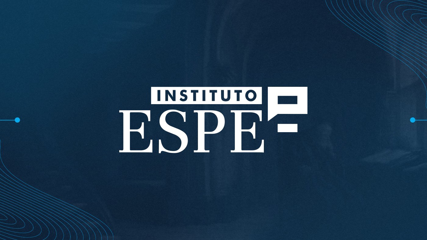 Logo do Instituto ESPE sobre fundo azul
